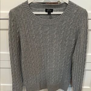 J.Crew Gray Cable Knit cashmere Sweater